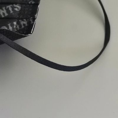 黒いEarloopの伸縮性があるコード バンド3mm 3.5mm 4mmマスクの付属品