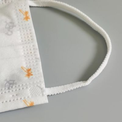 5mmの平らな耳のループは円形の伸縮性があるひもの白く使い捨て可能なFacemask Earloopロープを紐で縛る