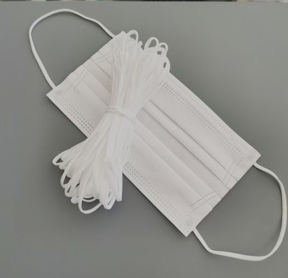 3.5mmの5mm白い伸縮性がある耳は使い捨て可能なマスクのためのロープ バンドを輪にする