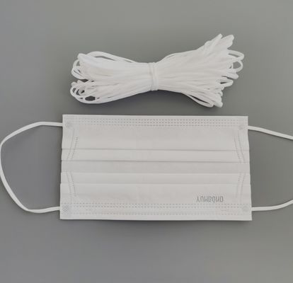 3.5mmの5mm白い伸縮性がある耳は使い捨て可能なマスクのためのロープ バンドを輪にする