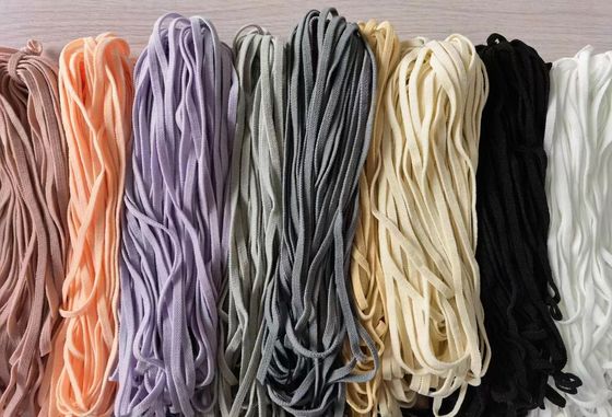 工場卸売4MM 5MM色の平らな伸縮性がある使い捨て可能なポリエステルEarloop